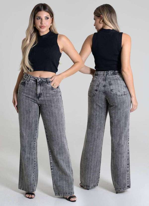 Sawary - Calça Jeans Sawary Wide Leg - 279966 Preto 6