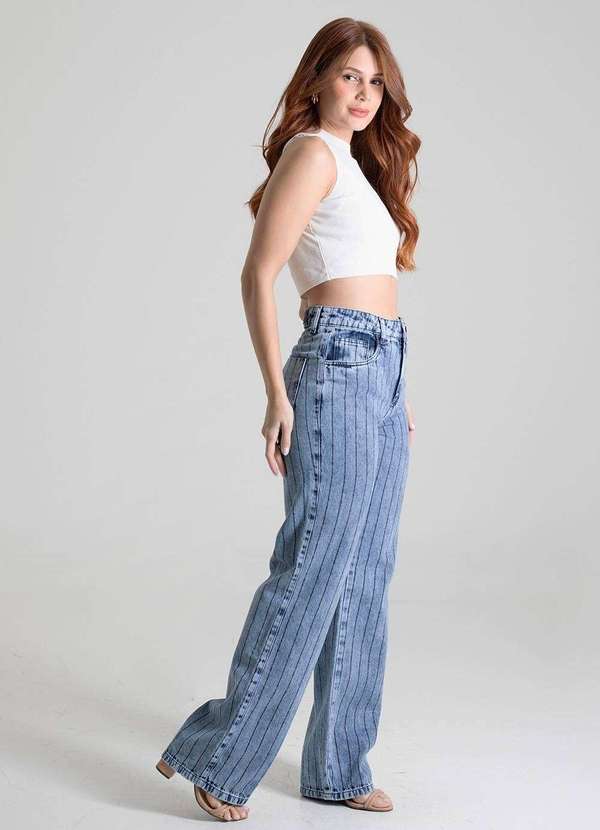 Sawary - Calça Jeans Sawary Wide Leg - 280008 Azul 4