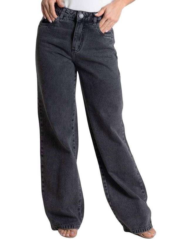 Sawary - Calça Jeans Sawary Wide Leg - 280018 Preto