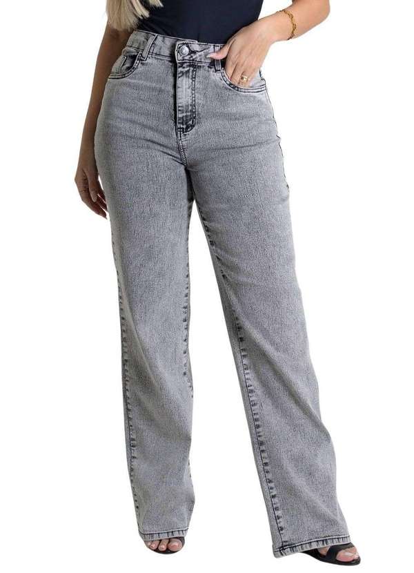 Sawary - Calça Jeans Sawary Wide Leg - 280021 Cinza