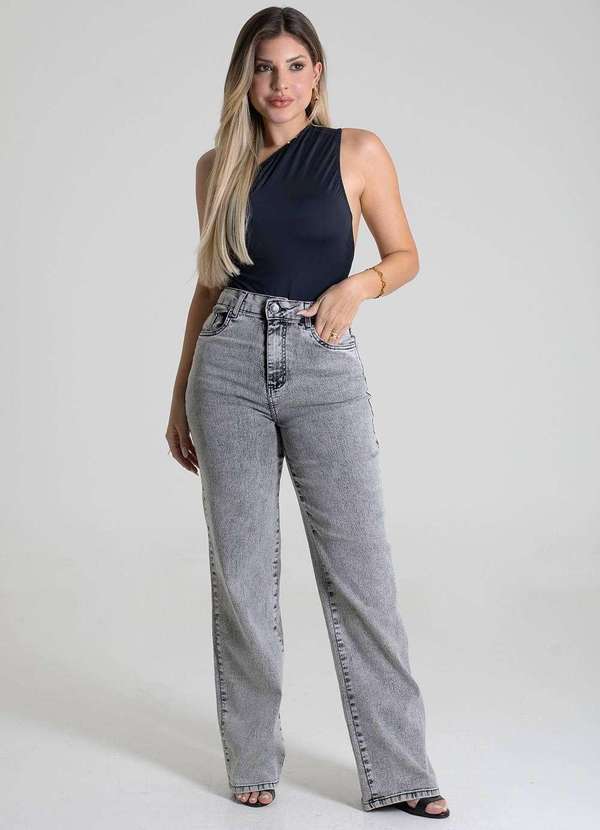 Sawary - Calça Jeans Sawary Wide Leg - 280021 Cinza 2