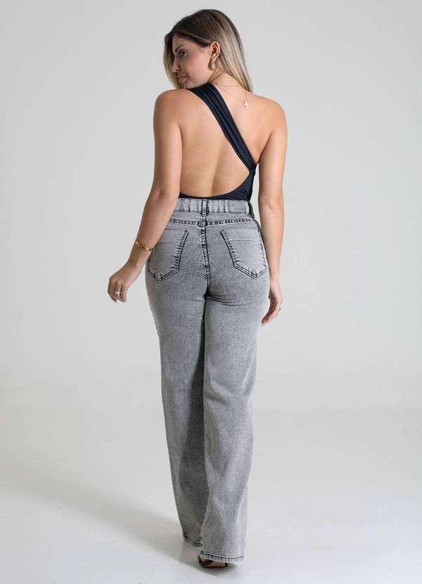 Sawary - Calça Jeans Sawary Wide Leg - 280021 Cinza 4