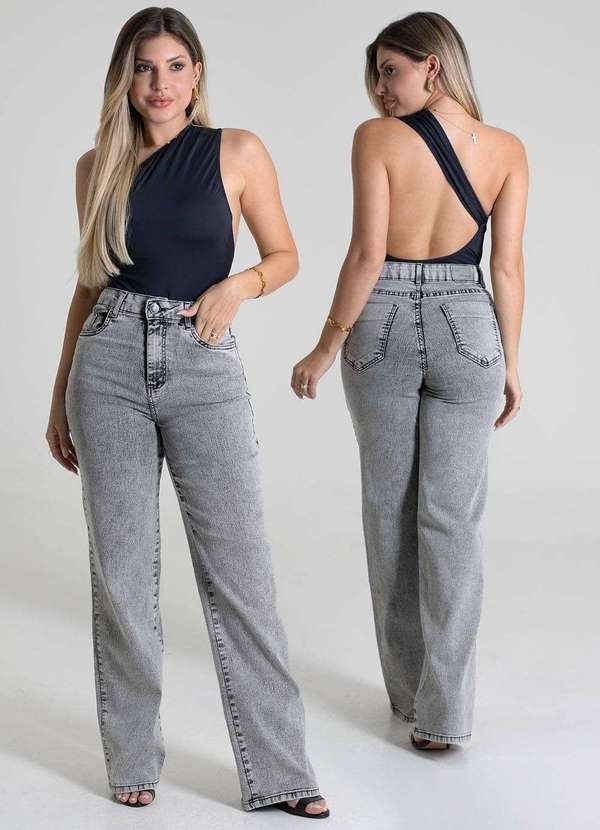 Sawary - Calça Jeans Sawary Wide Leg - 280021 Cinza 6