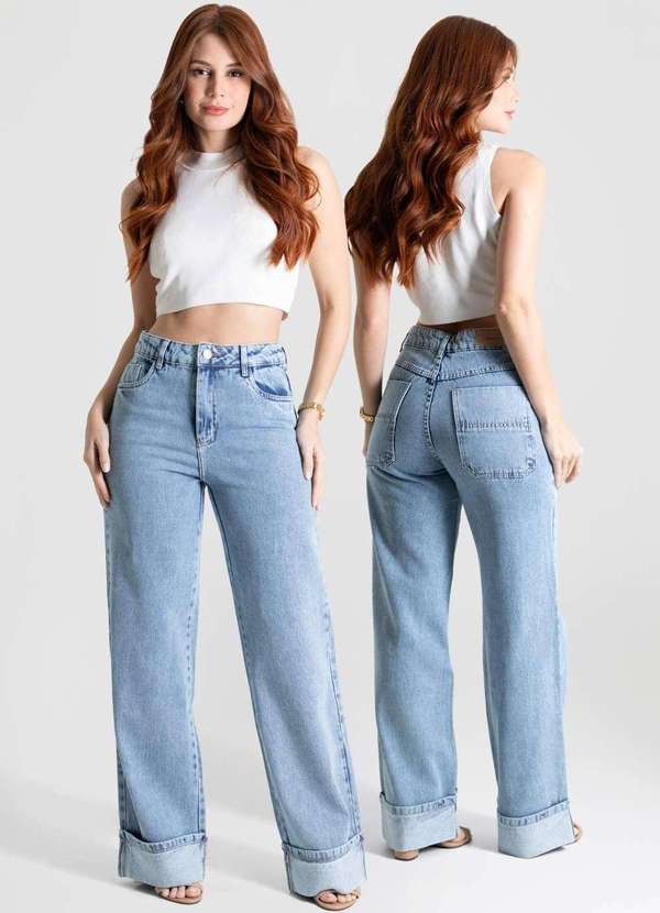 Sawary - Calça Jeans Sawary Wide Leg - 280039 Azul 3