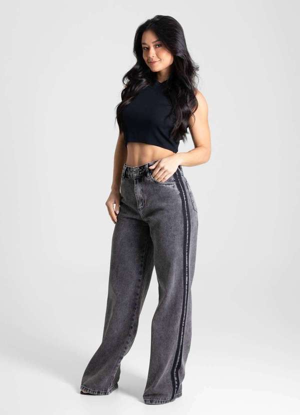 Sawary - Calça Jeans Sawary Wide Leg - 280042 Preto 3