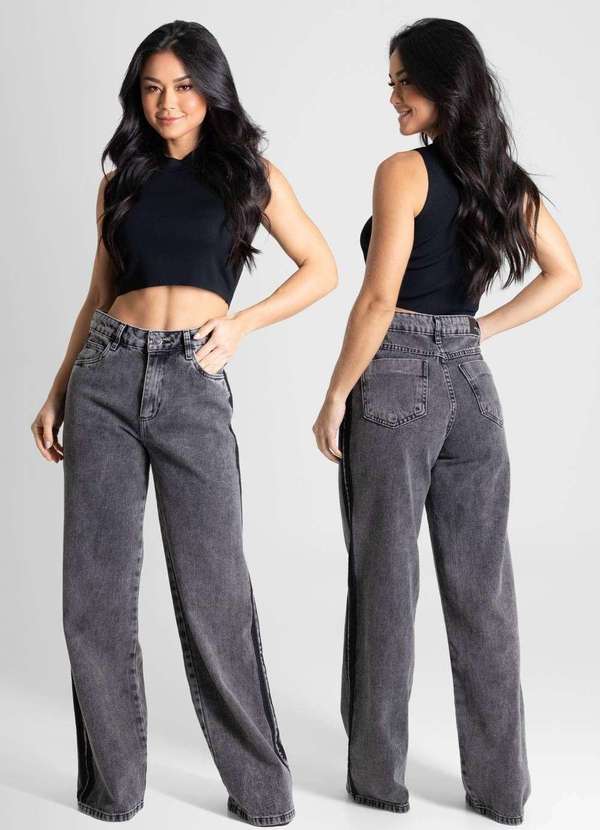 Sawary - Calça Jeans Sawary Wide Leg - 280042 Preto 6