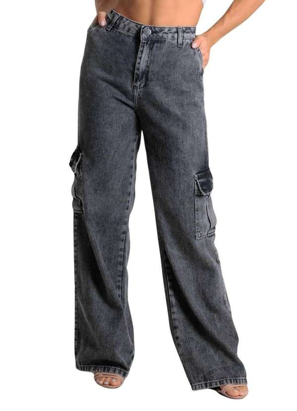 Sawary - Calça Jeans Sawary Wide Leg - 280057 Preto