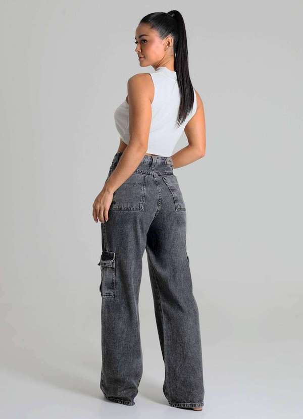 Sawary - Calça Jeans Sawary Wide Leg - 280057 Preto 4