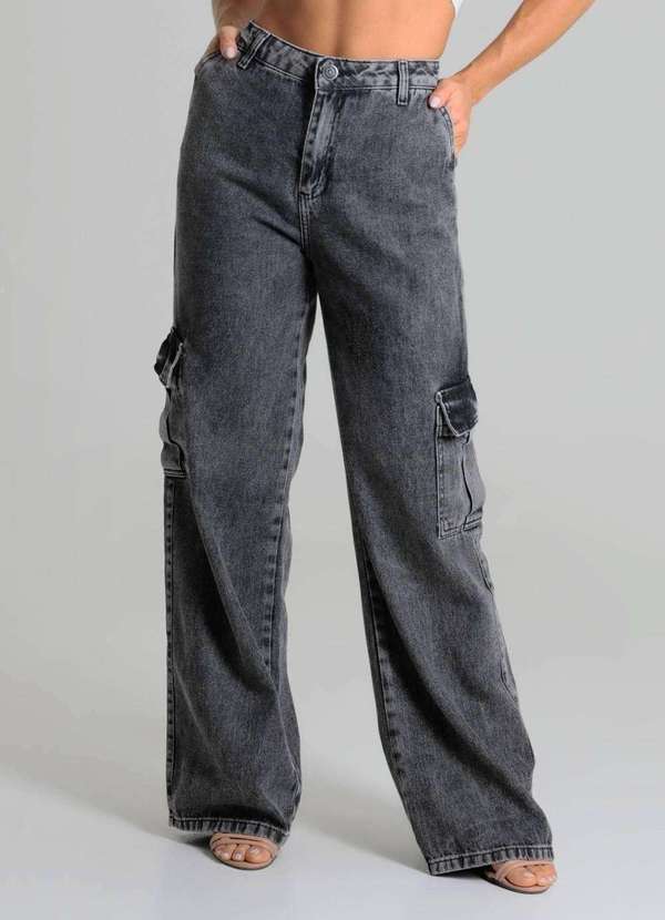 Sawary - Calça Jeans Sawary Wide Leg - 280057 Preto 5