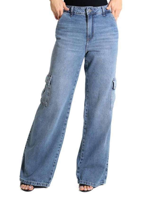 Sawary - Calça Jeans Sawary Wide Leg - 280059 Azul