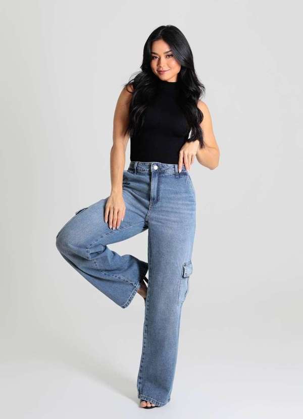 Sawary - Calça Jeans Sawary Wide Leg - 280059 Azul 2
