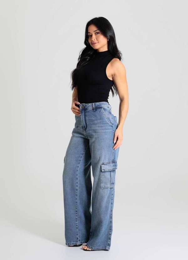 Sawary - Calça Jeans Sawary Wide Leg - 280059 Azul 3