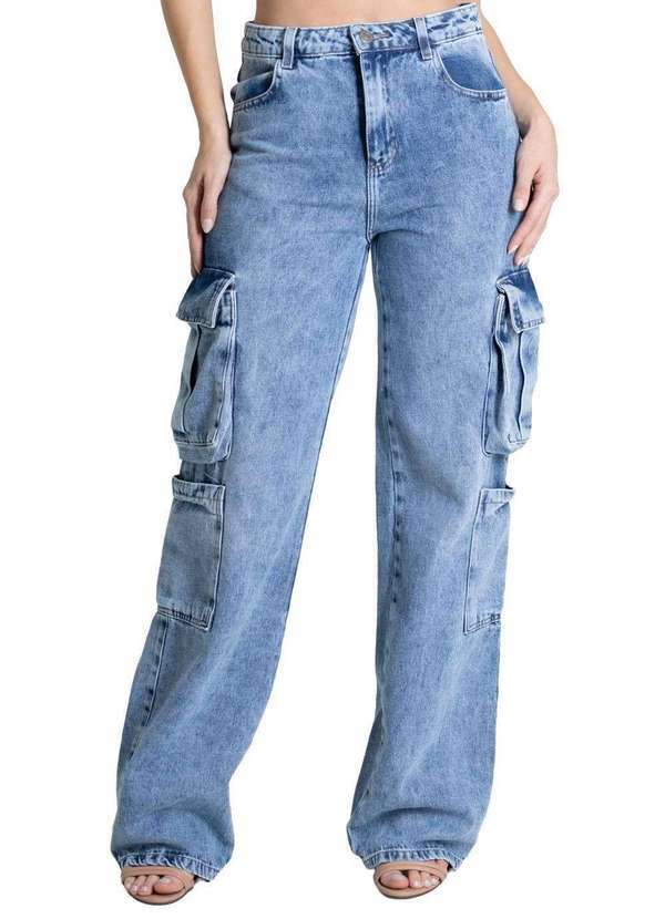 Sawary - Calça Jeans Sawary Wide Leg - 280068 Azul