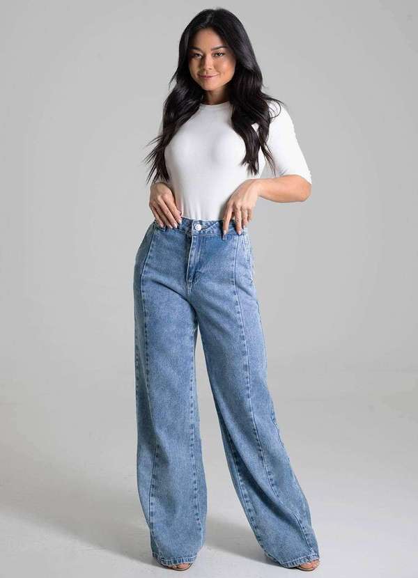 Sawary - Calça Jeans Sawary Wide Leg - 280094 Azul