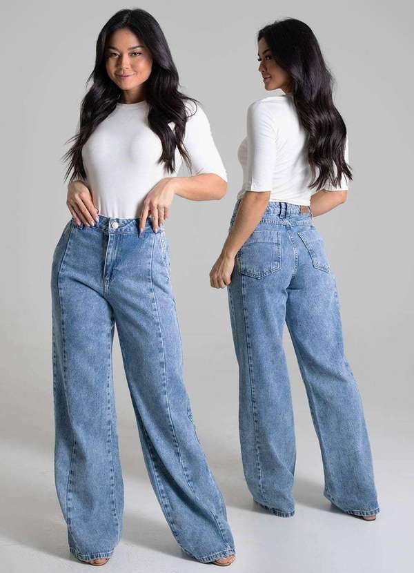 Sawary - Calça Jeans Sawary Wide Leg - 280094 Azul 3