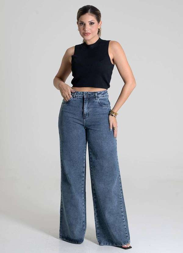 Sawary - Calça Jeans Sawary Wide Leg - 280102 Azul 2