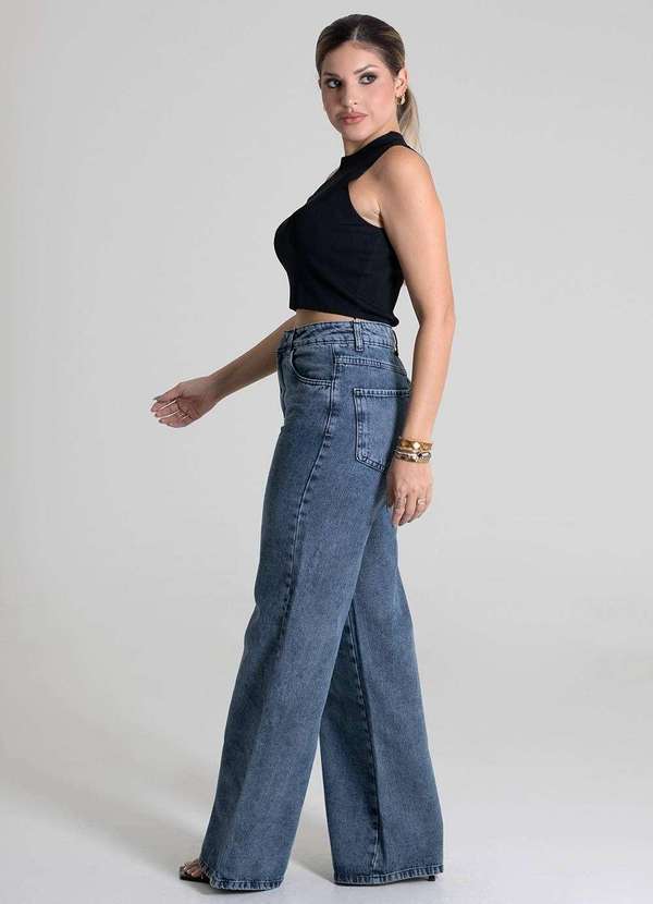 Sawary - Calça Jeans Sawary Wide Leg - 280102 Azul 3