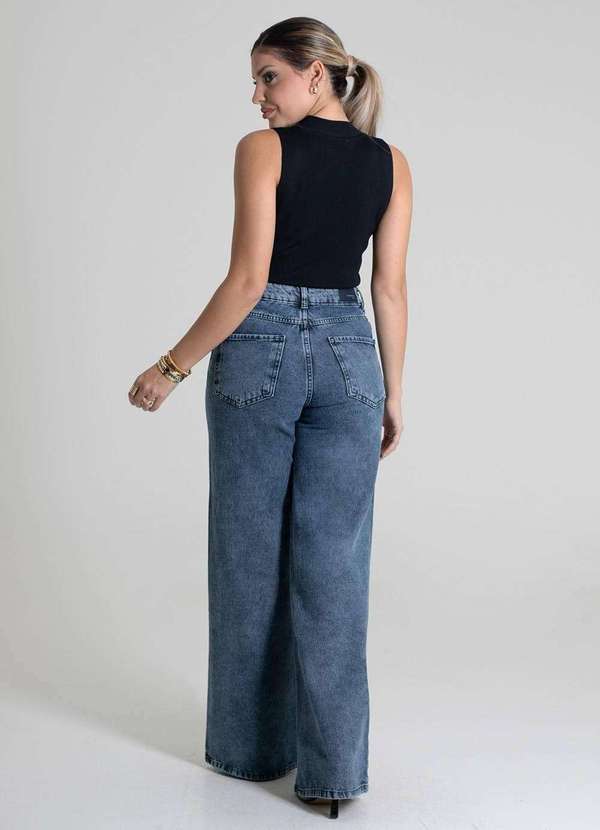 Sawary - Calça Jeans Sawary Wide Leg - 280102 Azul 4