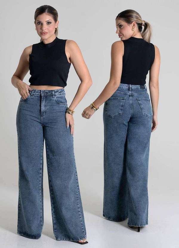 Sawary - Calça Jeans Sawary Wide Leg - 280102 Azul 6