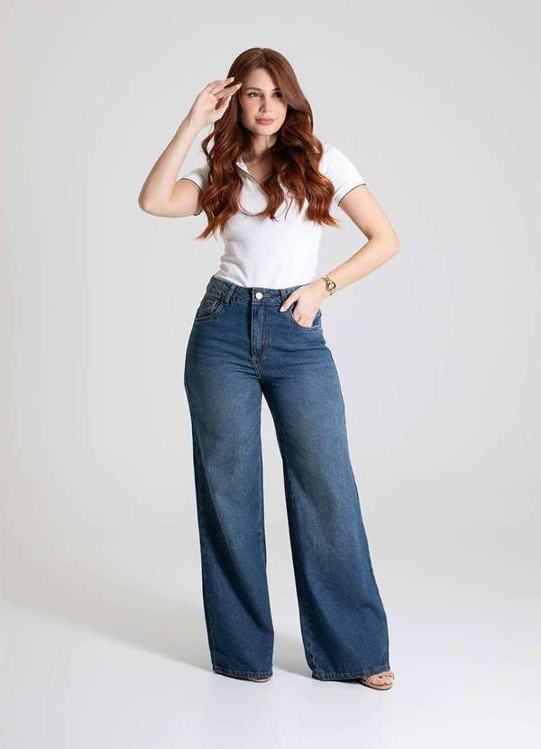 Sawary - Calça Jeans Sawary Wide Leg - 280127 Azul 2