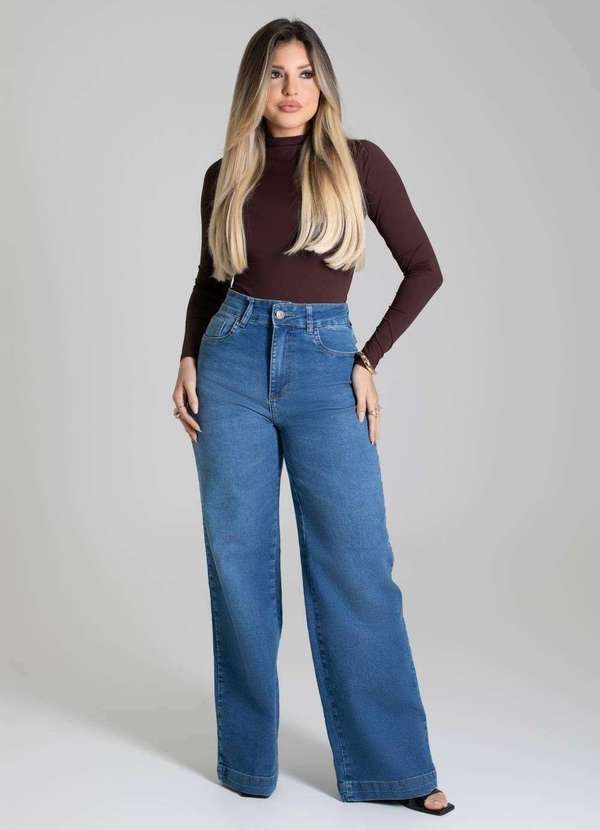 Sawary - Calça Jeans Sawary Wide Leg - 280128 Azul
