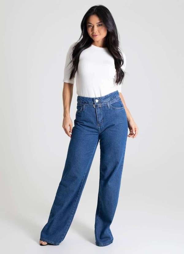 Sawary - Calça Jeans Sawary Wide Leg - 280186 Azul 2