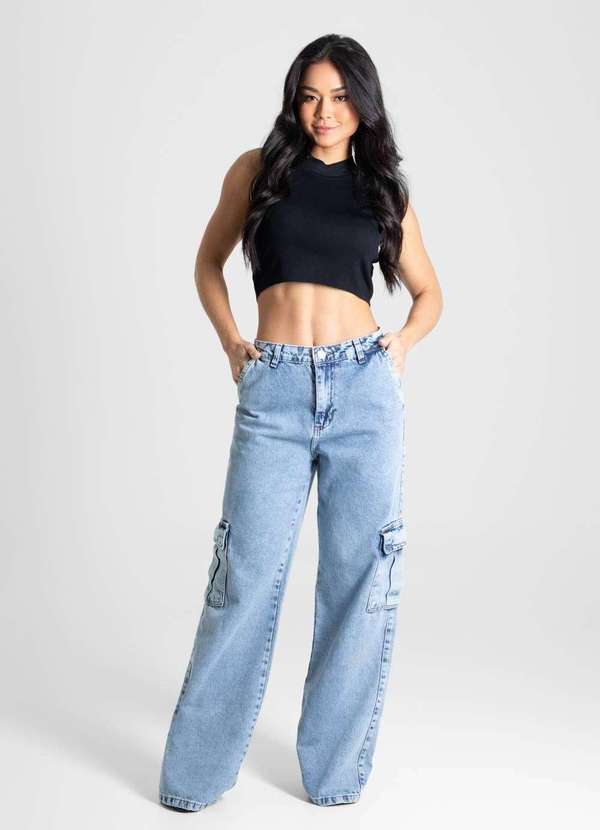 Sawary - Calça Jeans Sawary Wide Leg - 280217 Azul 2