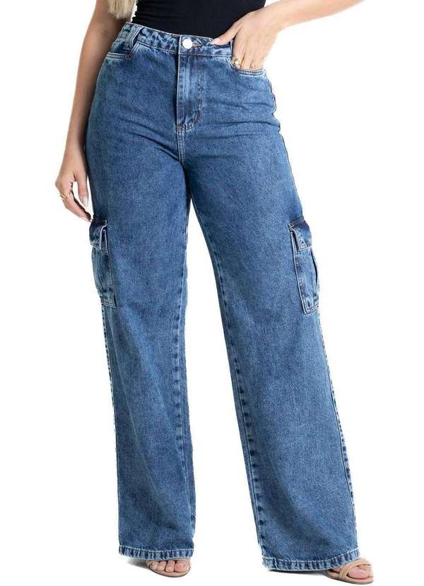 Sawary - Calça Jeans Sawary Wide Leg - 280218 Azul