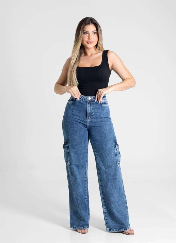 Sawary - Calça Jeans Sawary Wide Leg - 280218 Azul 2