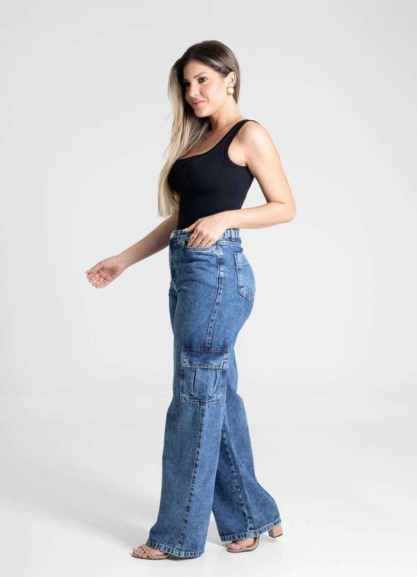 Sawary - Calça Jeans Sawary Wide Leg - 280218 Azul 3