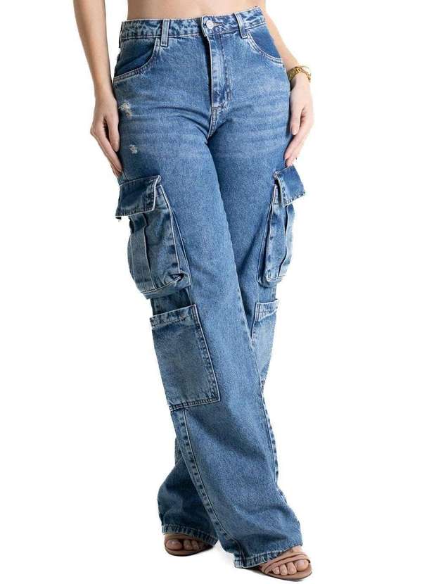 Sawary - Calça Jeans Sawary Wide Leg - 280219 Azul