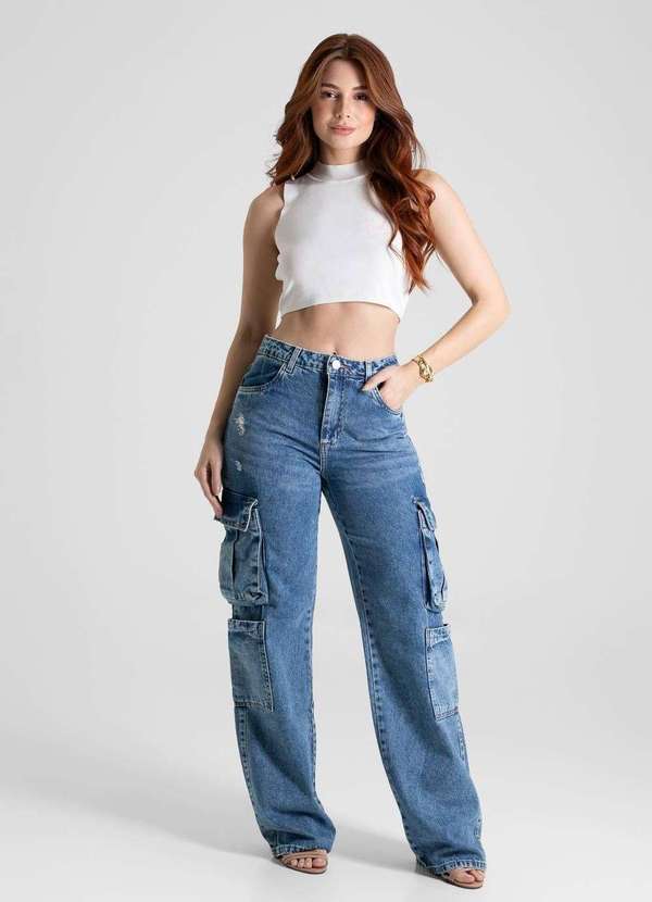 Sawary - Calça Jeans Sawary Wide Leg - 280219 Azul 2