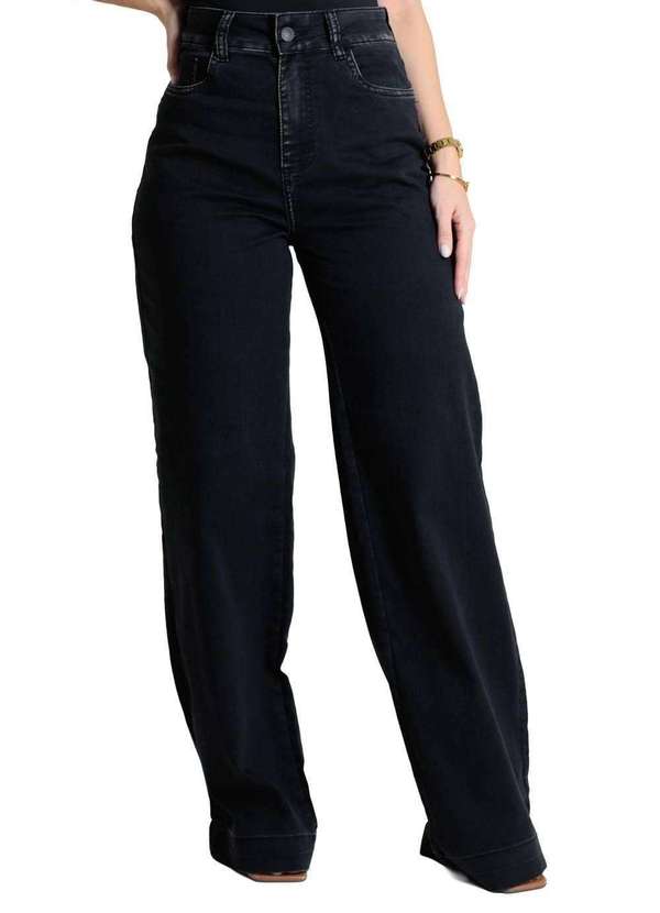 Sawary - Calça Jeans Sawary Wide Leg - 280231 Preto
