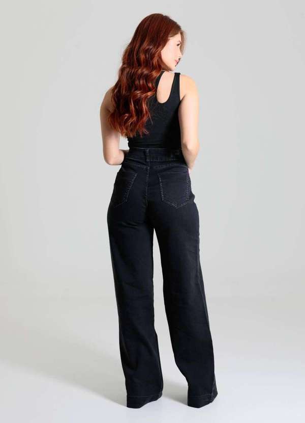 Sawary - Calça Jeans Sawary Wide Leg - 280231 Preto 4