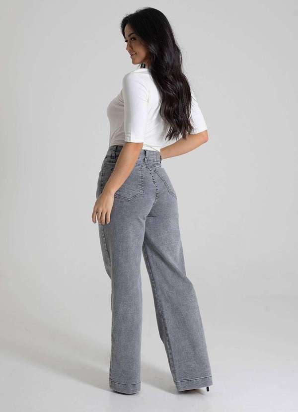 Sawary - Calça Jeans Sawary Wide Leg - 280247 Cinza 2