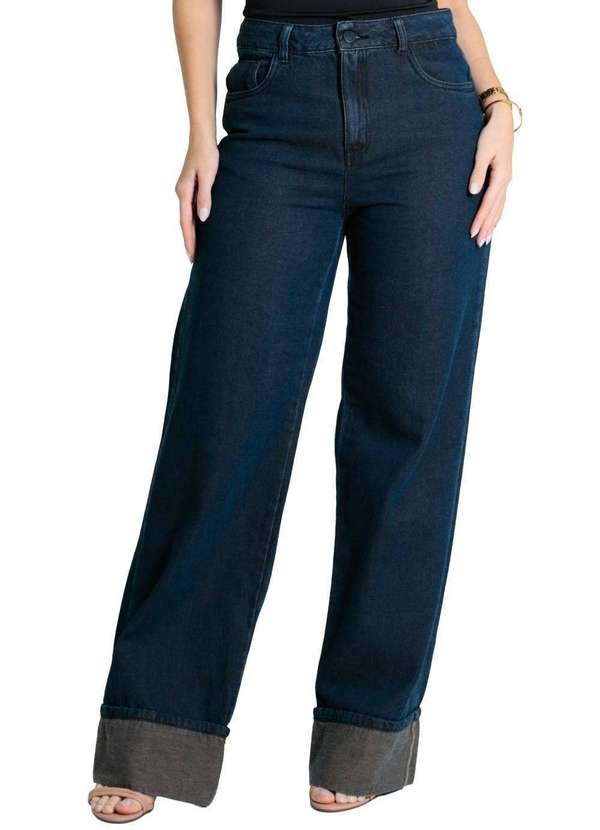 Flare CalÃ§a Jeans Com Bojo Sawary Calça Jeans Sawary Wide Leg