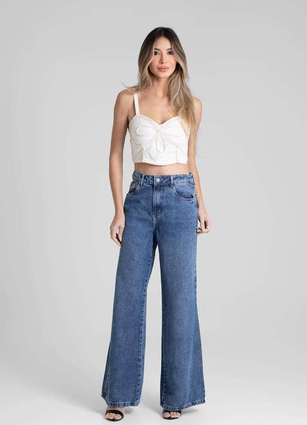 Sawary - Calça Jeans Sawary Wide Leg - 280406 Azul 2