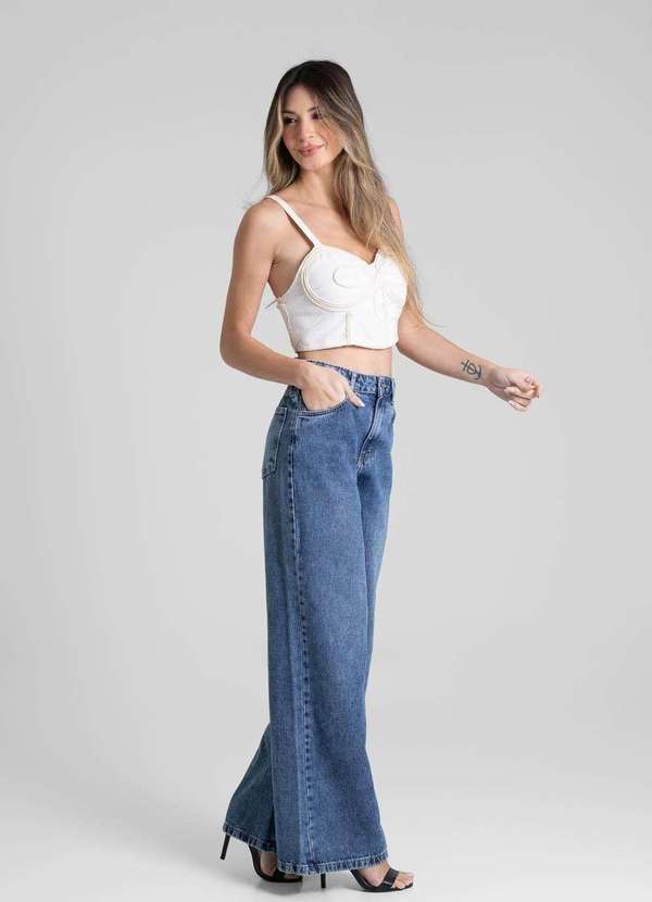 Sawary - Calça Jeans Sawary Wide Leg - 280406 Azul 3