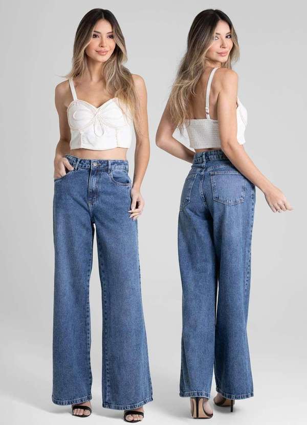 Sawary - Calça Jeans Sawary Wide Leg - 280406 Azul 6