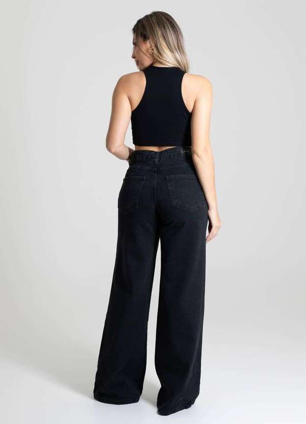 Sawary - Calça Jeans Sawary Wide Leg - 280414 Preto 4