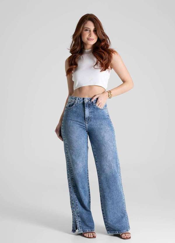 Sawary - Calça Jeans Sawary Wide Leg - 280453 Azul 2