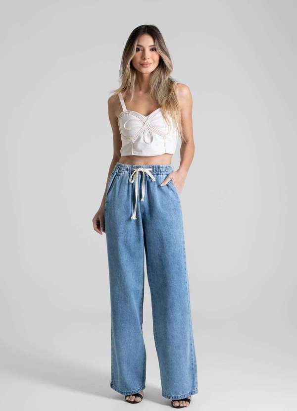 Sawary - Calça Jeans Sawary Wide Leg - 280467 Azul 2