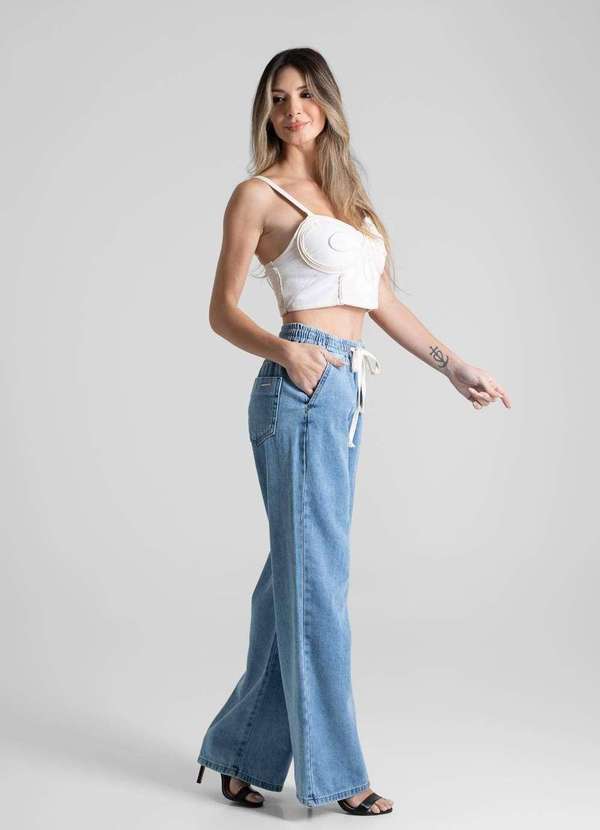 Sawary - Calça Jeans Sawary Wide Leg - 280467 Azul 3