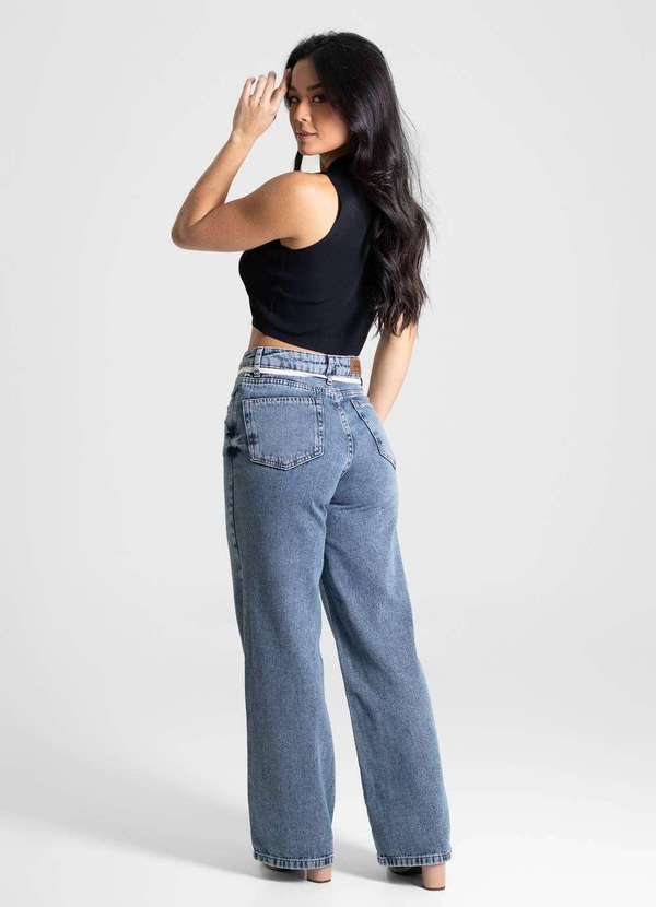 Sawary - Calça Jeans Sawary Wide Leg - 280488 Azul 4