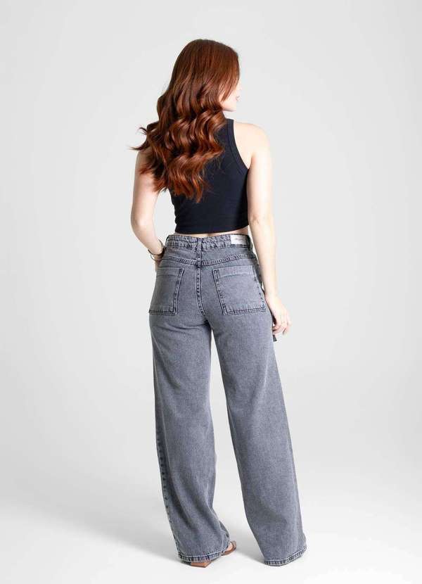 Sawary - Calça Jeans Sawary Wide Leg - 280503 Cinza 4