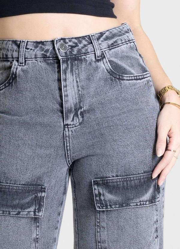 Sawary - Calça Jeans Sawary Wide Leg - 280503 Cinza 5
