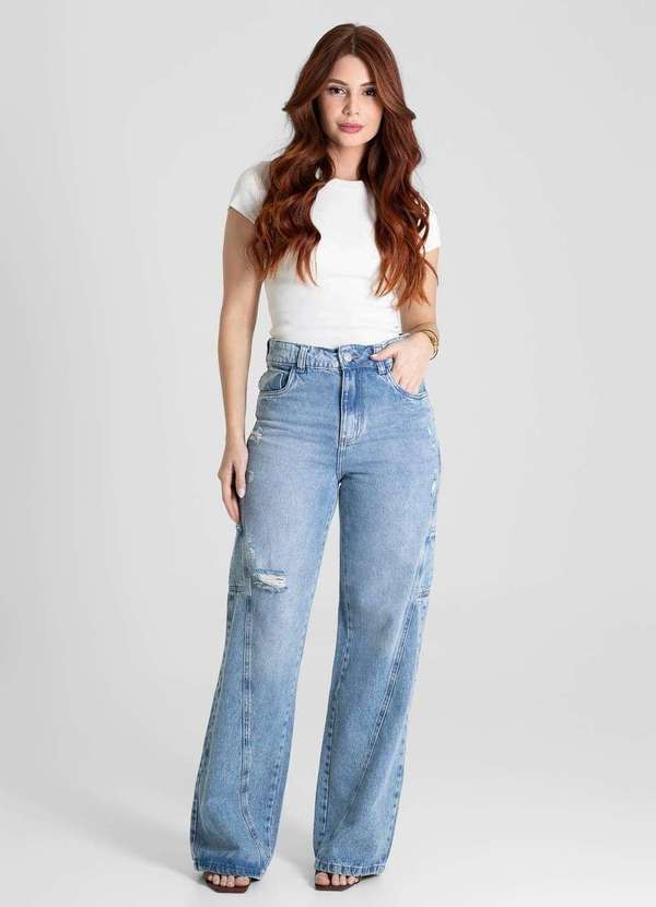 Sawary - Calça Jeans Sawary Wide Leg - 280524 Azul 2