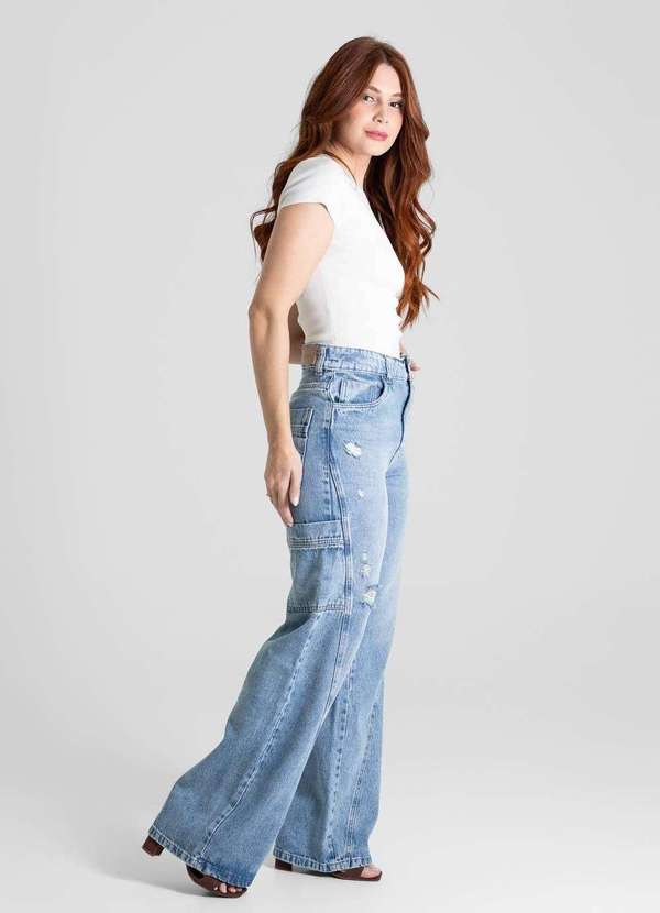 Sawary - Calça Jeans Sawary Wide Leg - 280524 Azul 3
