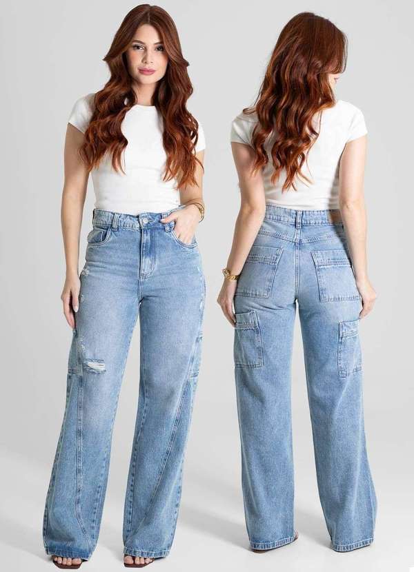 Sawary - Calça Jeans Sawary Wide Leg - 280524 Azul 6