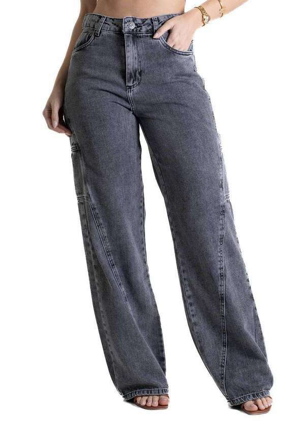 Sawary - Calça Jeans Sawary Wide Leg - 280529 Preto